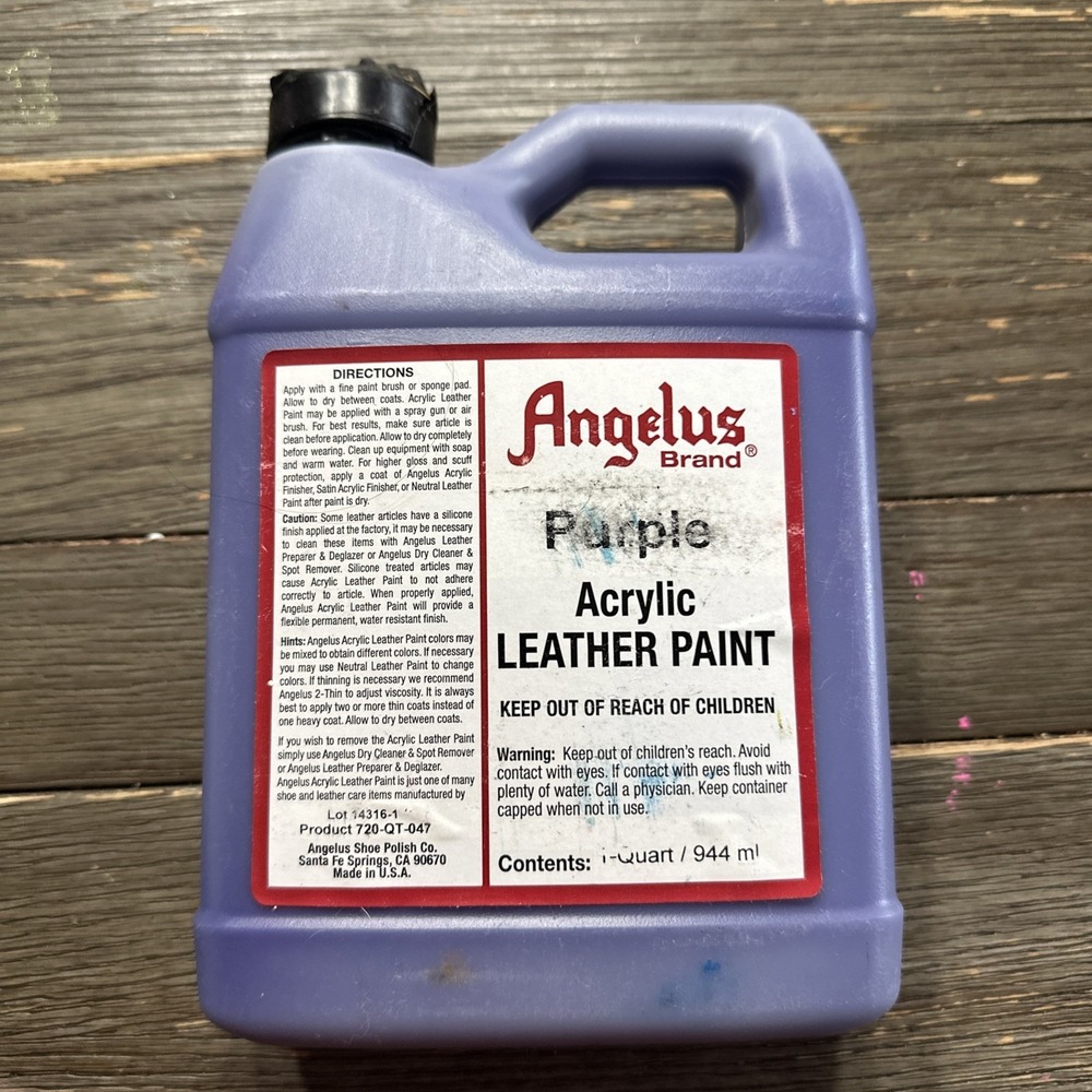 Angelus Acrylic Leather Paint - Leather & Vinyl  Sneaker Paint -Quart 32 oz Purp